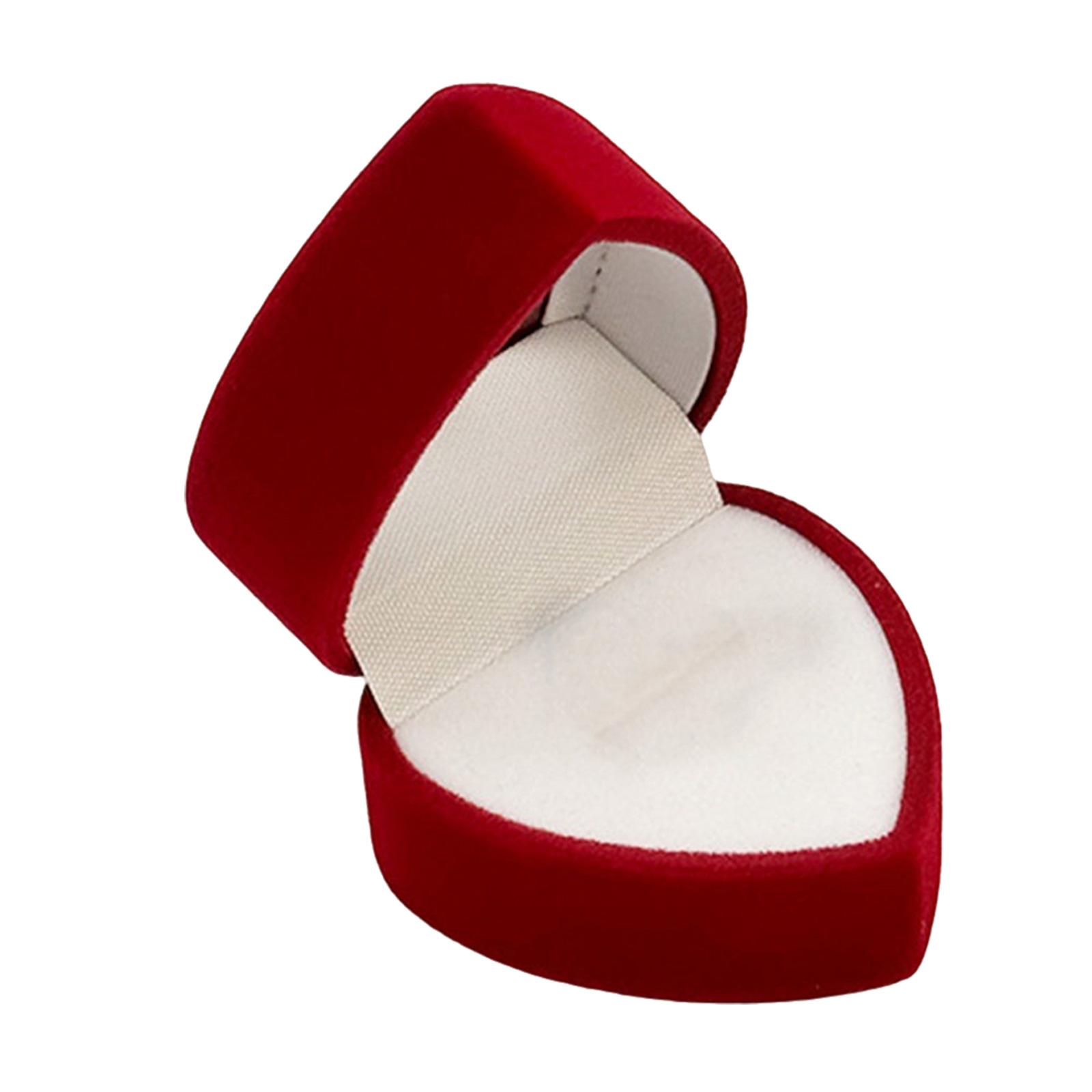 

Multipurpose Flocking Heart Rings Presentation Box Anniversary Valentines Gifts for Special Occasions Engagement Rings 1