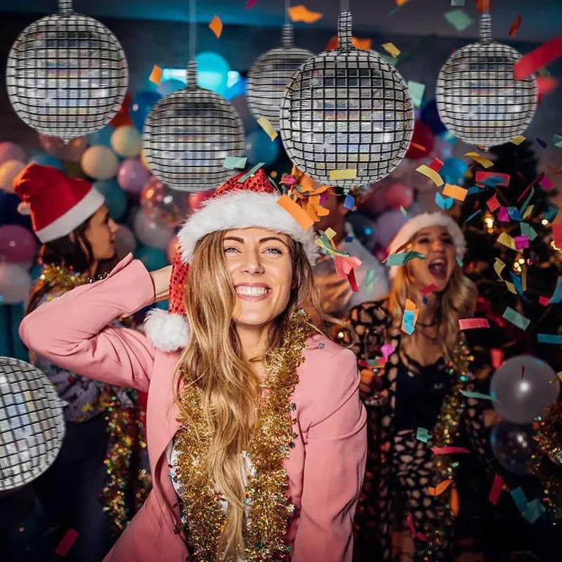 2pcs 22 Inches Silver Birthday Disco Party Ball Foil Ballon Set Happy Birthday Party Decoration Decorative Balloons for Party