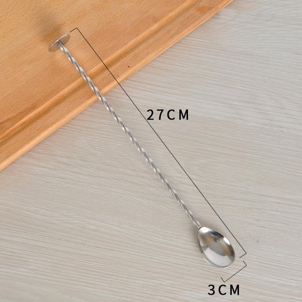 304 Stainless Steel Threaded Bar Spoon Swizzle Stick for Coffee Cocktail Mojito