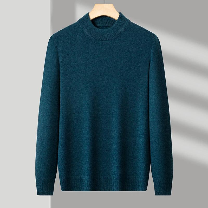 Half Turtleneck Knitwear Sweater Autumn/Winter Neck Sweatshirts Solid Color Pullovers Man Casual Mens Clothing