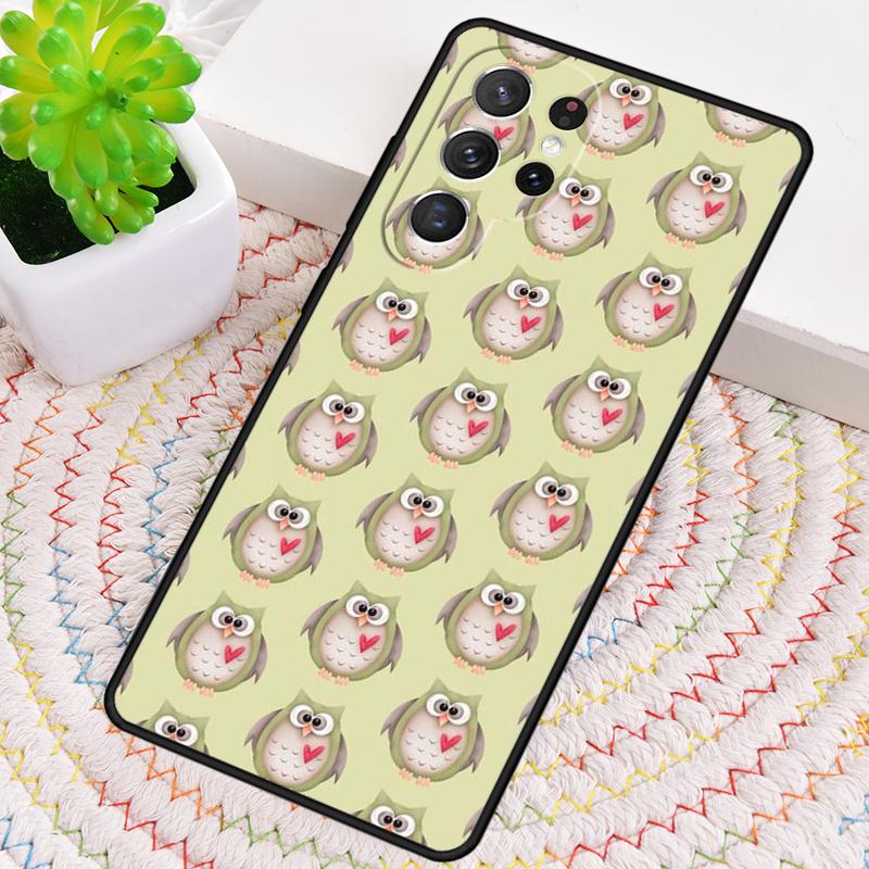Owl Cute Lovers Kawaii Cartoon Silicone Phone Case For Samsung Galaxy Note 10 Pro S26 S25 S24 S23 S22 S21 Plus Ultra Capa Cover