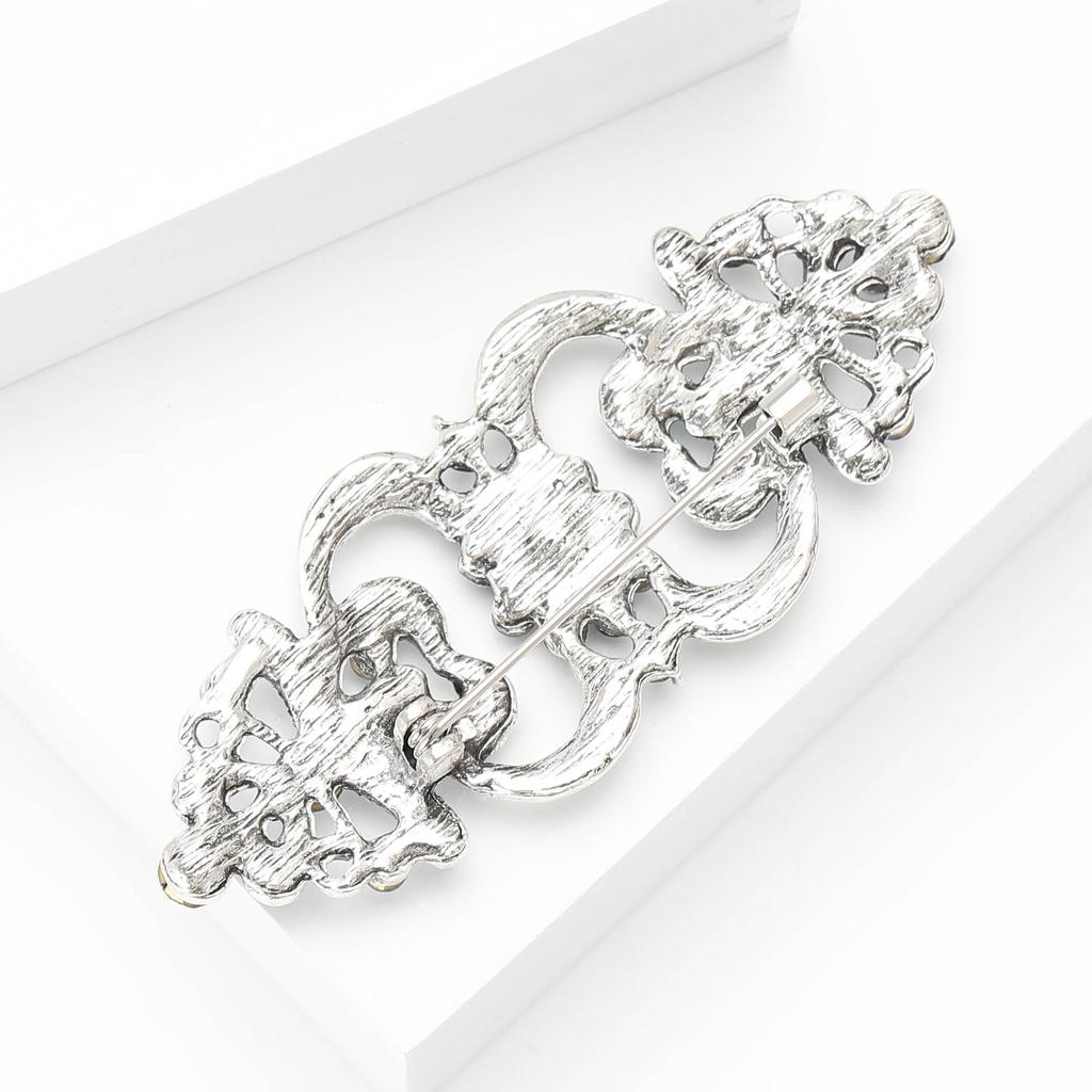 Fashion Court Feng Shui Diamond Brooch High-End Suit Pin Simple And Versatile Anti-Light Accessories
