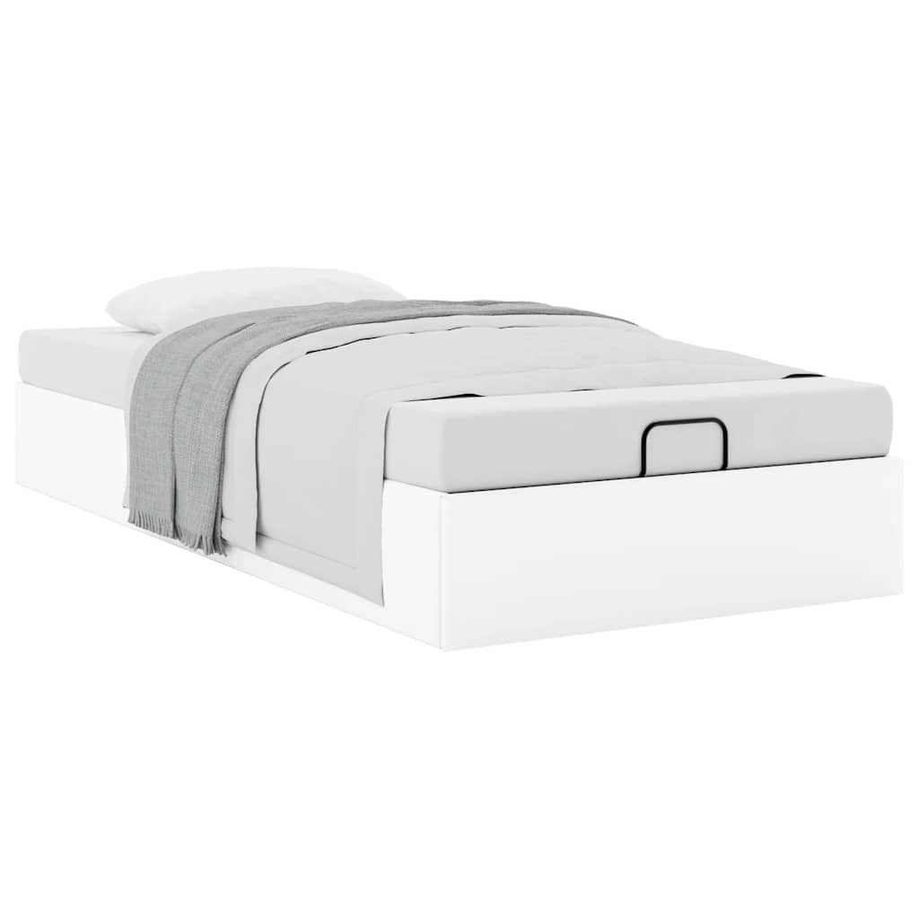 Ottoman Bed Without Mattress White 90x200 Cm Faux Leather