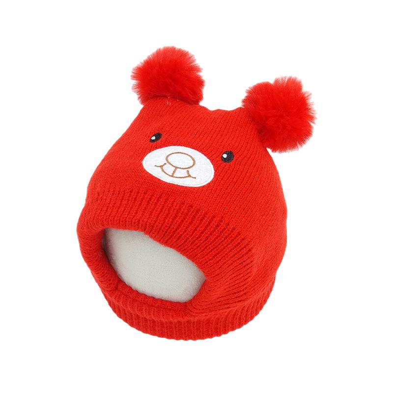 New Bear Kids' Knitted Winter Hat with Ear Protection & Scarf