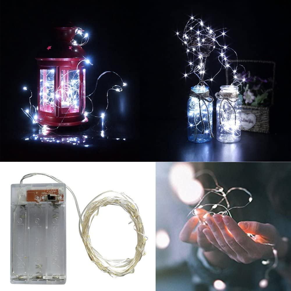 1 Pack Fairy Lights Battery Powered, 5m 50 LED String Lights for Bedroom Christmas Party Wedding Decorations