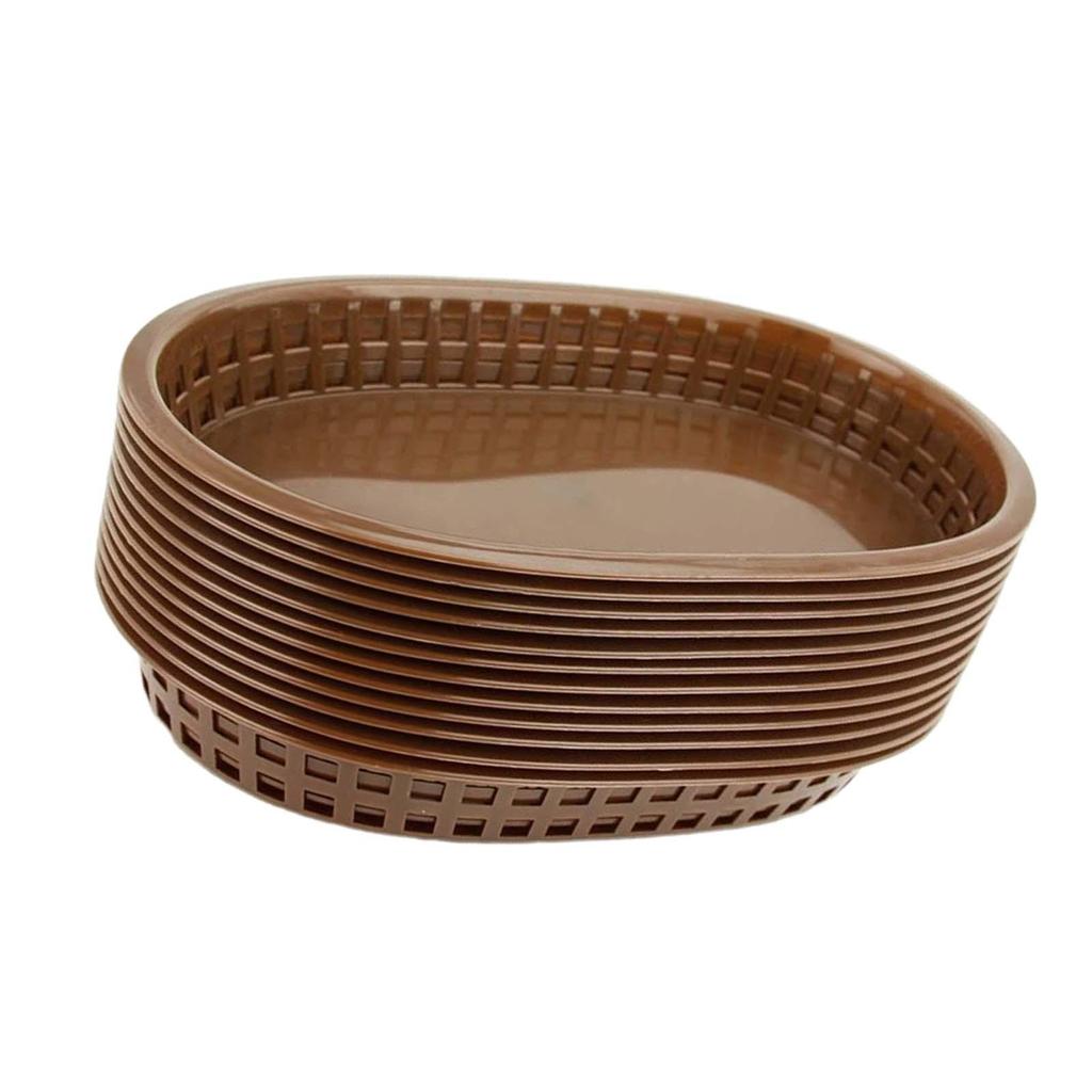 Oval Raceway Basket Large Plastic Food Tray for Parties Deli Sandwiches Fries Serving Set of