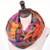 Trendy Women Print Ring Scarf Winter Circle Scarves Loop Shawls Soft Voile Neckerchief Ladies Warm Neck Infinity Scarf