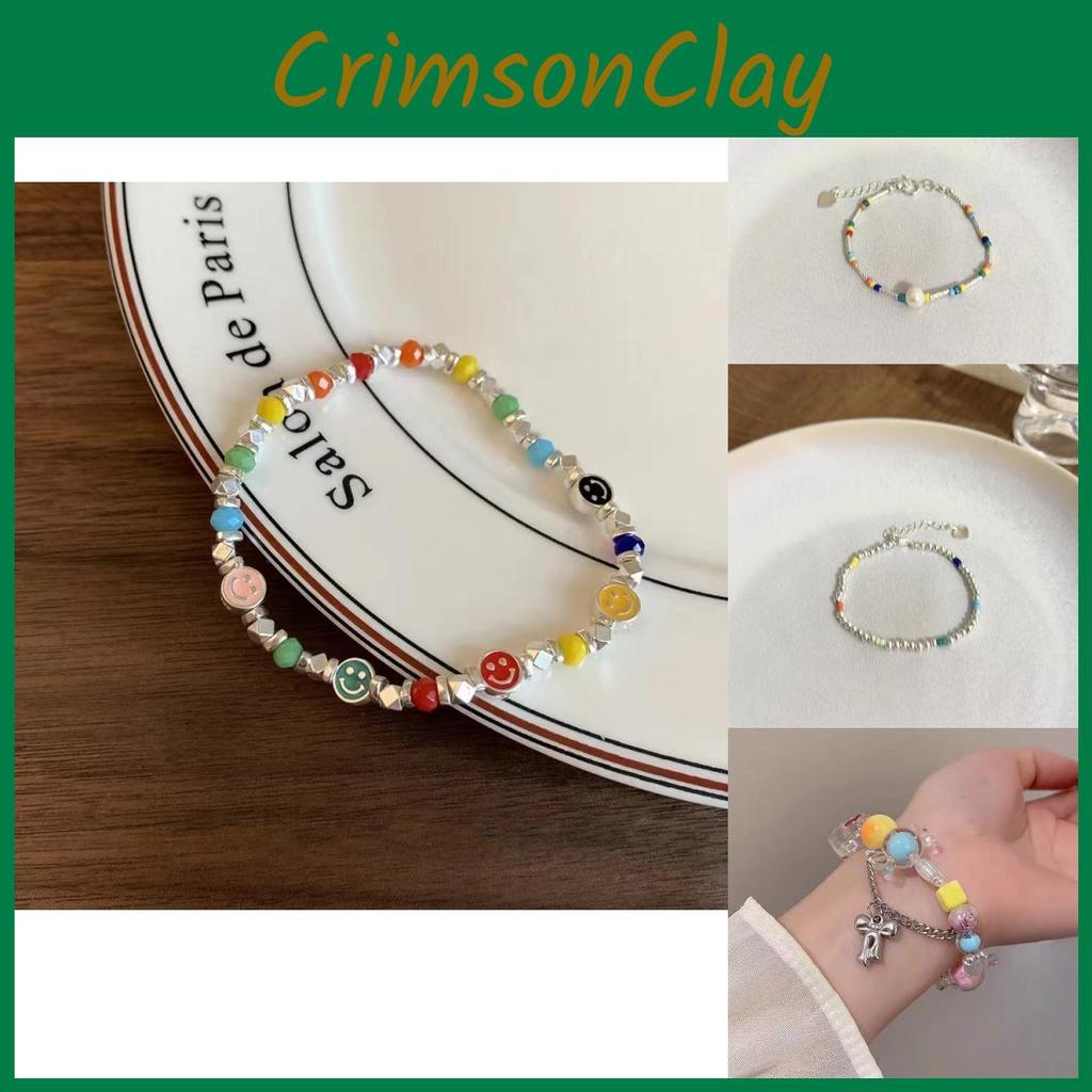 Ceramic Stylish Macaron Sea Shell Beaded Bracelet Womens Sweet Fresh Design Summer