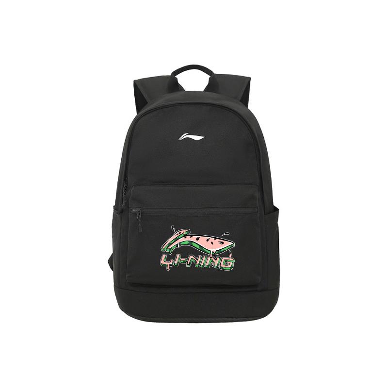 Li-Ning Large Capacity Fashion Simple Classic Versatile Polyester Backpack Unisex Backpack Black ABSV485-13 Standard Black