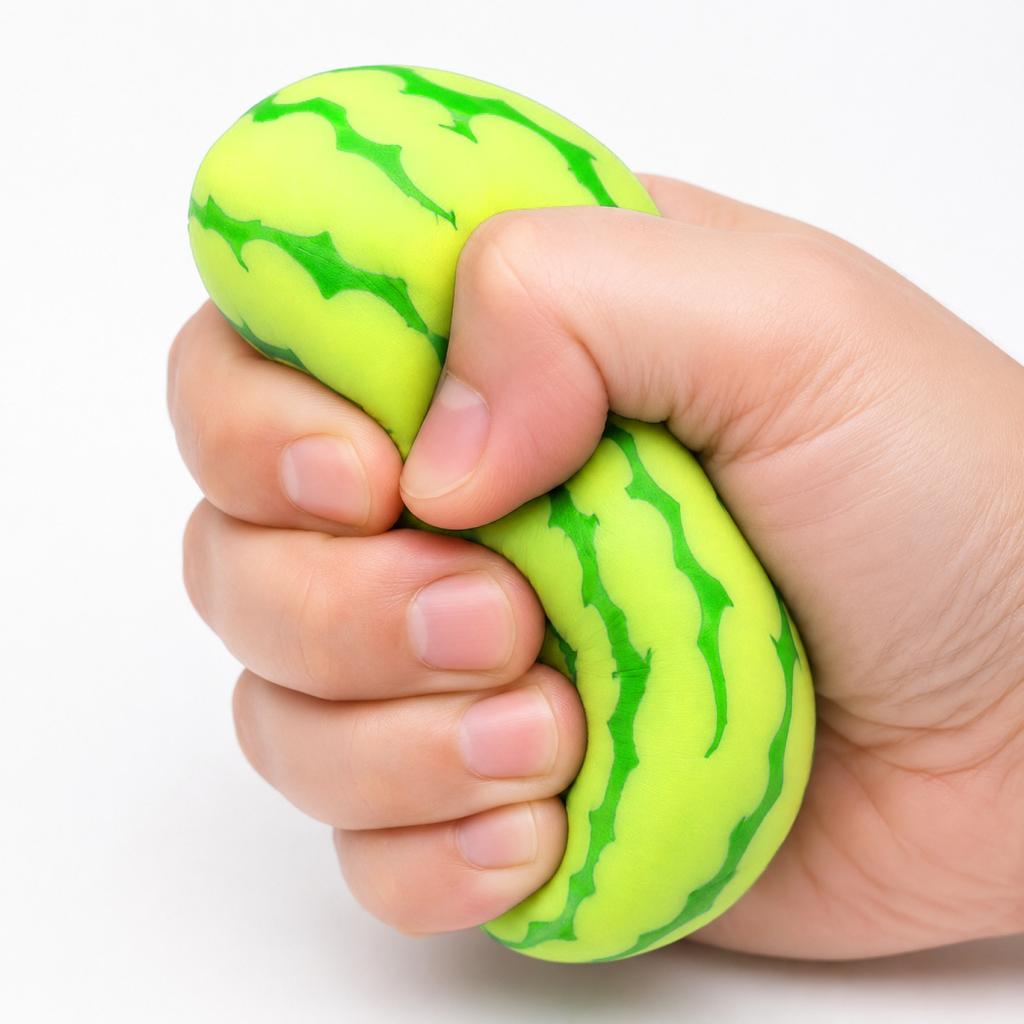 Wassermelonen-Spielzeug - Grünes gestreiftes Stressspielzeug für Kinder und Erwachsene