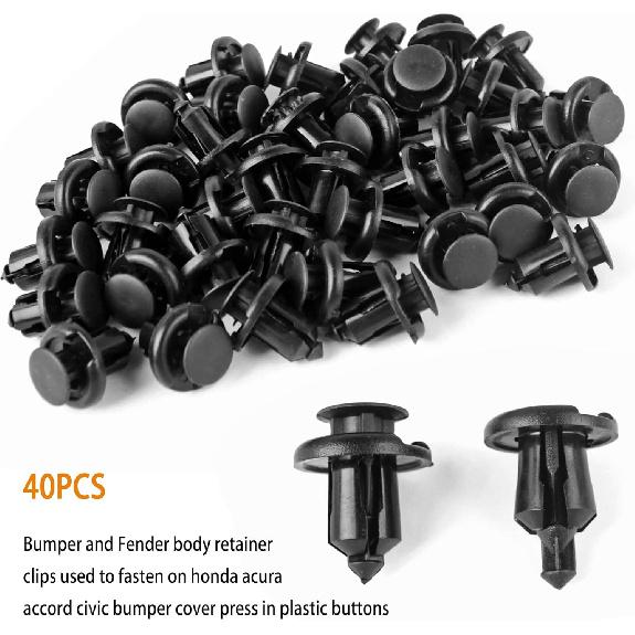 Xislet 120Pcs 10Mm Bumper Fender Clips 91503-SZ3-003 With Splash Shield Screws 90114-SE0-000 Compatible With Honda Acura Accord Civic Plastic Rivet