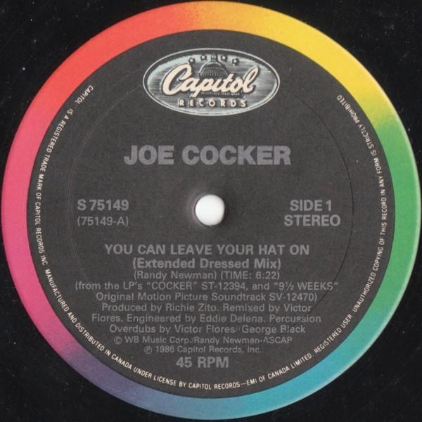 

12-дюймовая пластинка JOE COCKER You Can Leave Your Hat On S75149 CAPITOL 1986 Япония Рок Б/у
