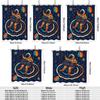 1PC Cartoon Astronaut Boombox Starry Sky Shower Curtain, Waterproof Fabric Bathroom Partition Privacy Hanging Curtain