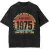 Vintage 1975 Limited Edition 50 Years Of Being Awesome Washed T Shirt Male Cotton T Shirts Beach O Neck Tee Shirt Oversized Tops