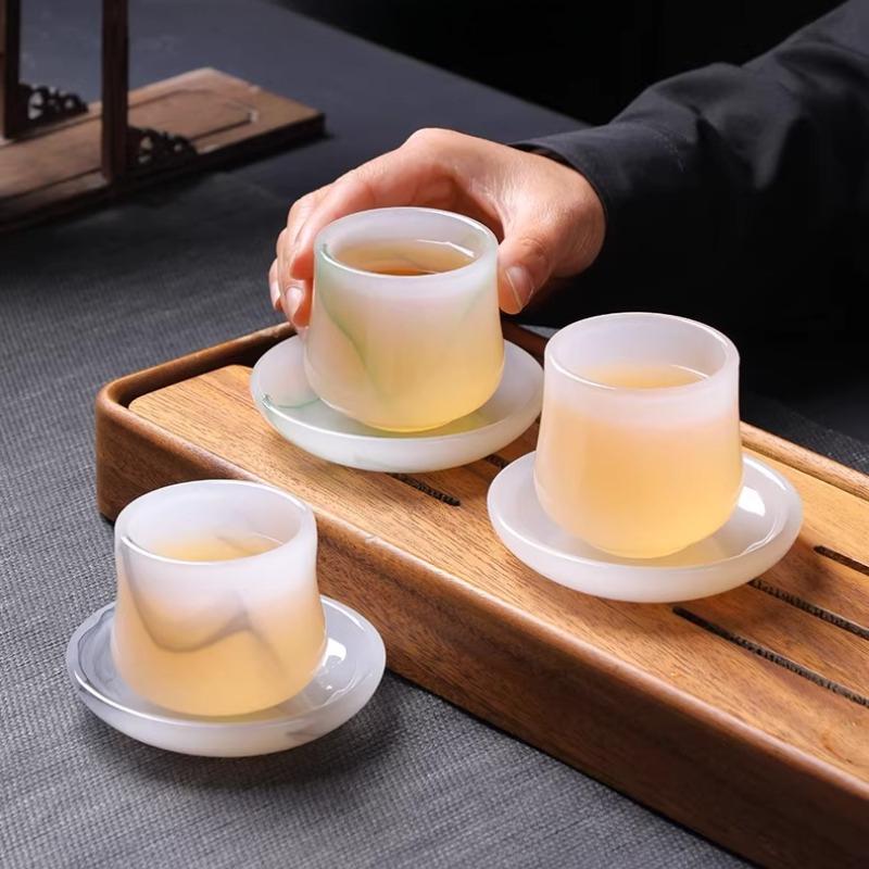 Colored Glass Tea Cup Espresso Shot Cup Personal Master Cup Gift for Men Chinese Tea Set Home Decor