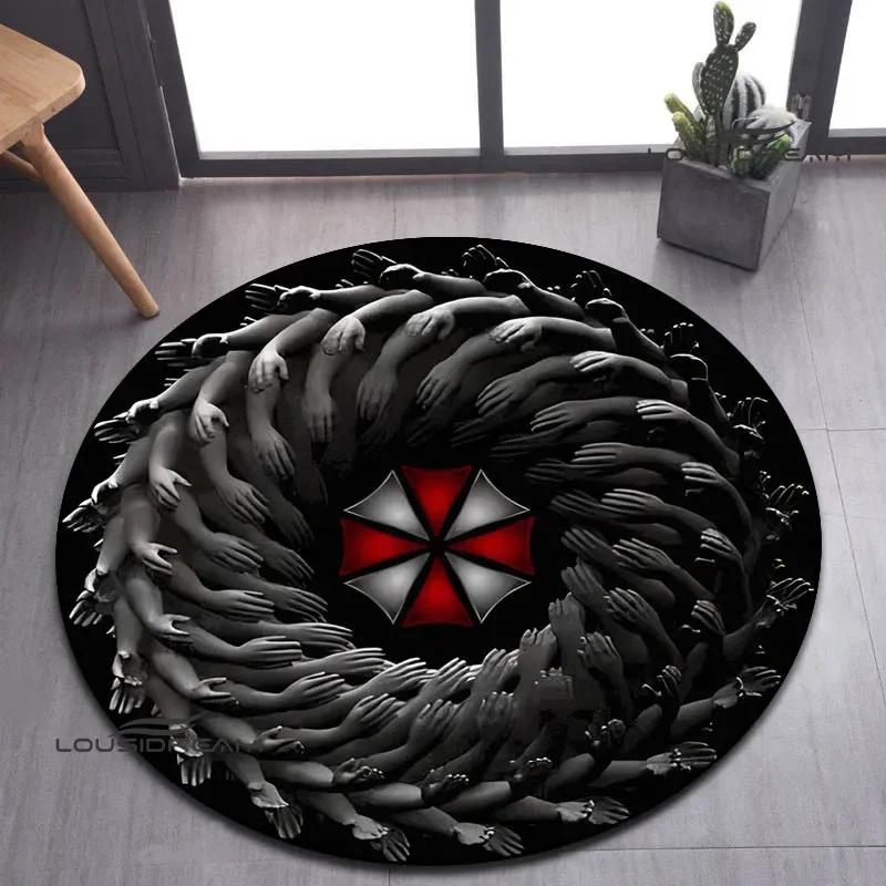 R-Resident Evil Umbrella Printed Round Carpet Living Room Bedroom Beautiful Carpet Non -slip Door Pad Floor Mats Birthday Gift