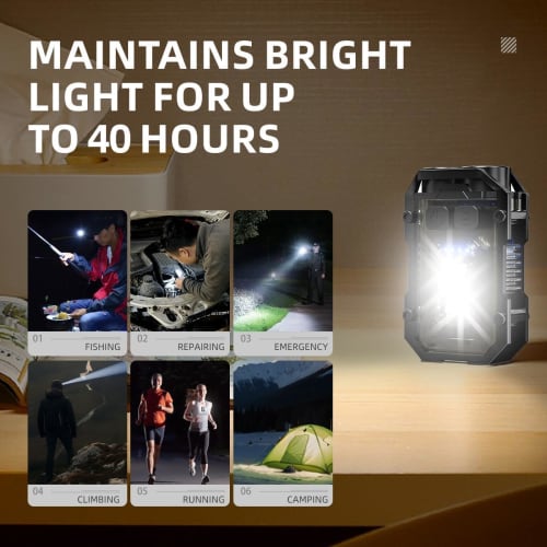 Warsun SQ10 Ultra-kompaktní dobíjecí EDC svítilna | 300 lumenů Mini LED světlo s kapesní sponou a magnetem, lehký a voděodolný design,