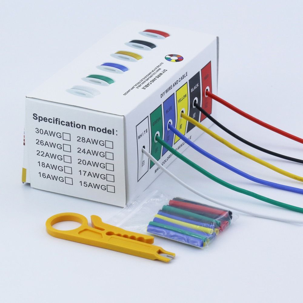 6 Colors AWG Electric Wire Solid Cable The Hook Up Assorted Wire Set  Household Appliances