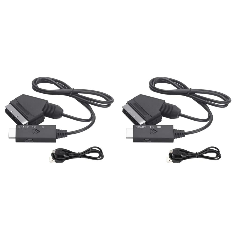 SCART To HDMI-compatible Converter Cable Video Audio Converter Adapter Scart in HDM Out Suport 720P/1080P Switch for HDTV DVD