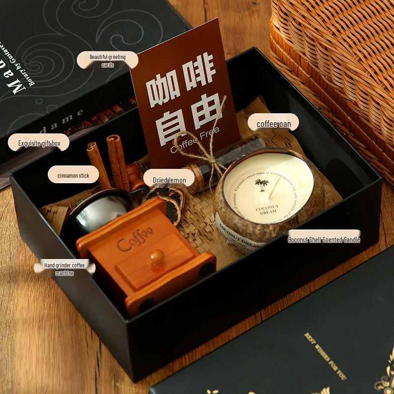 Holiday Coffee Gift Set with Hand Grinder