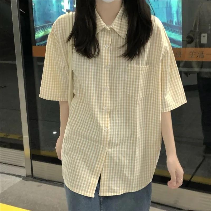 Female Summer Unique Thin Top Student Short Sleeved Casual Shirt