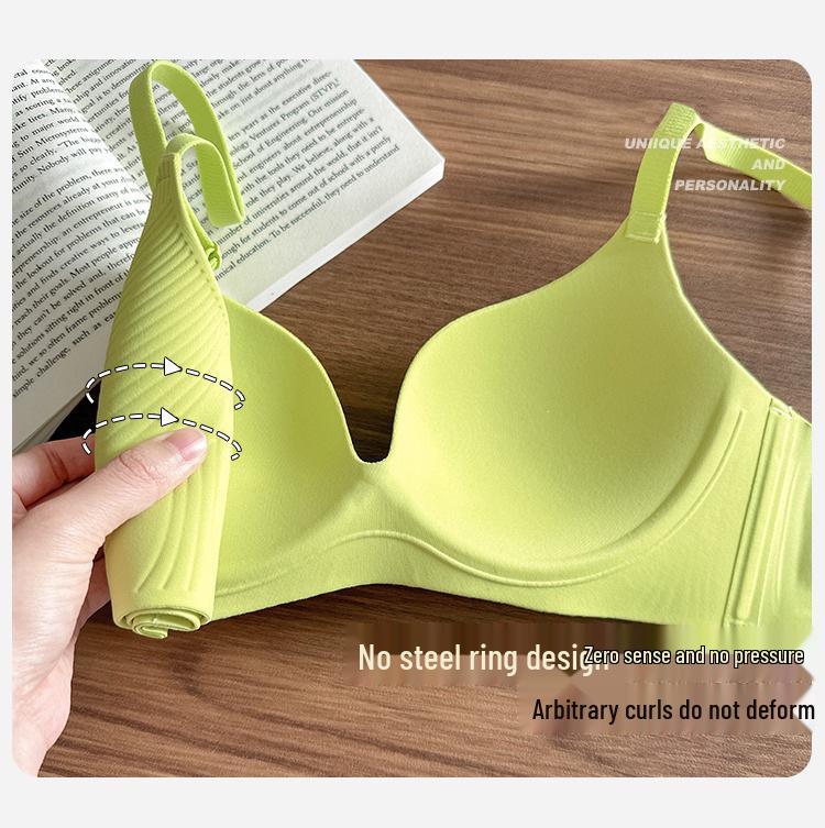 Women's Seamless Wire-Free Bra: Summer Lightweight, Enhances Small Bust, Side Support, Anti-Sagging