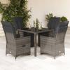 VidaXL Garden Bistro Set 5 Pcs Grey Cushions Poly Rattan, Garden Bistro Set, Balcony Set, Set 3276894