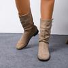 Fashion Ladies Shoes 2025 Brand Slip-on Women's Boots Fashion String Bead Modern Boots Women Winter Plus Size Best Seller Mid-Calf Boots