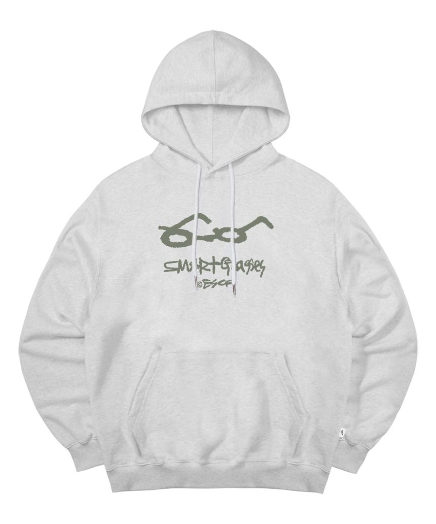 Escape From Smart Glass Print Hoodie White Melange M