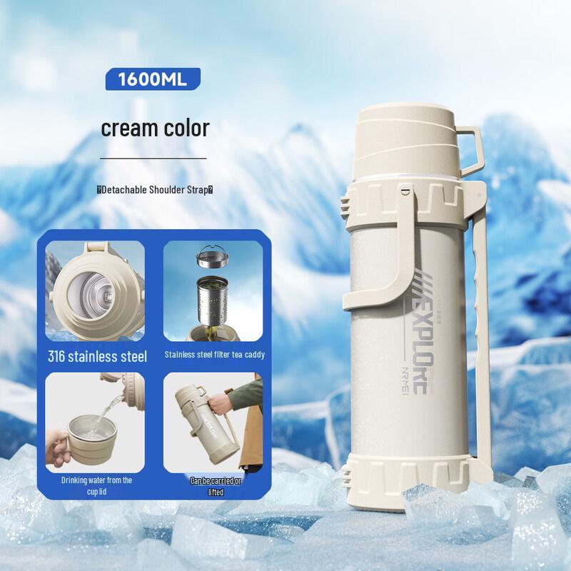Younuo Ice King 2000ML Outdoor Insulated Water Bottle with Straw