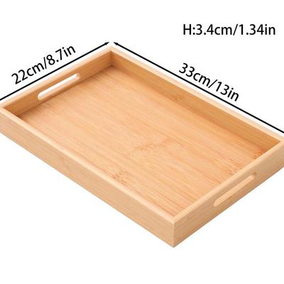 Rechteckiges Serviertablett aus natürlichem Bambus