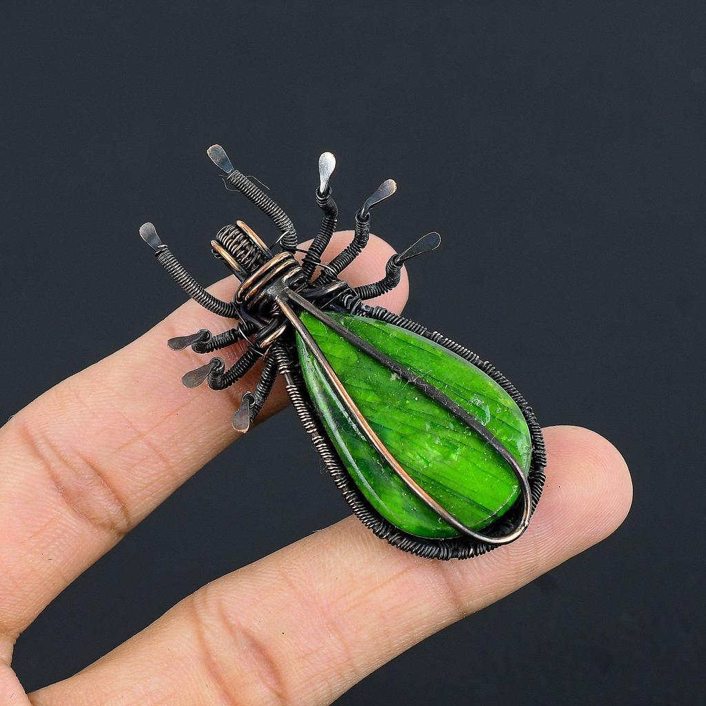Green Flash Labradorite Pendant Gemstone Jewelry, 999 Copper Wire Wrapped Pendant, Handmade Jewelry Birthstone Pendant, Gift For Him