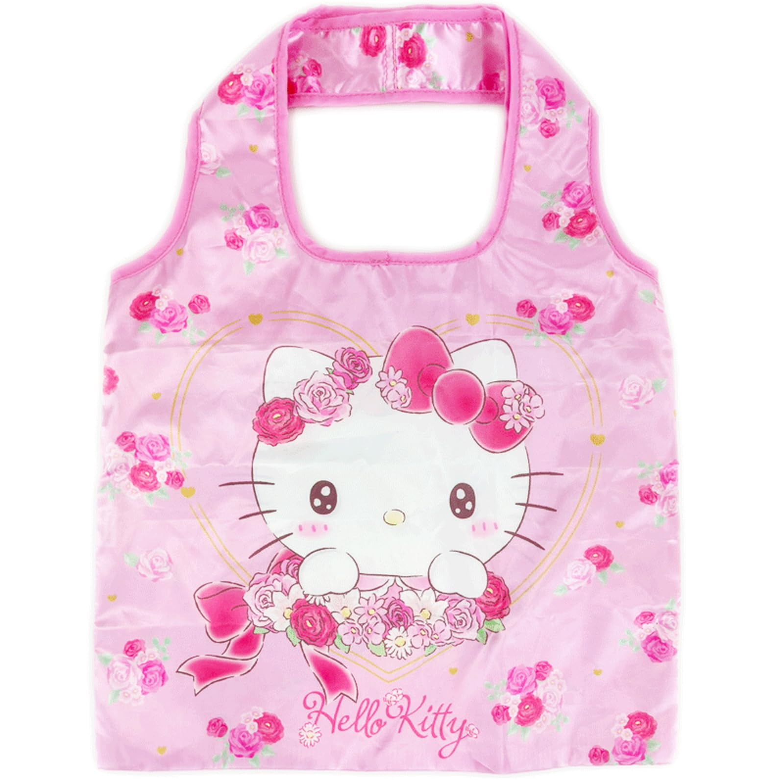 

Eco Bag with Storage Pouch for Women KT Satin Eco Bag 6302 Hello Kitty Pink [Yasuda Trading]
