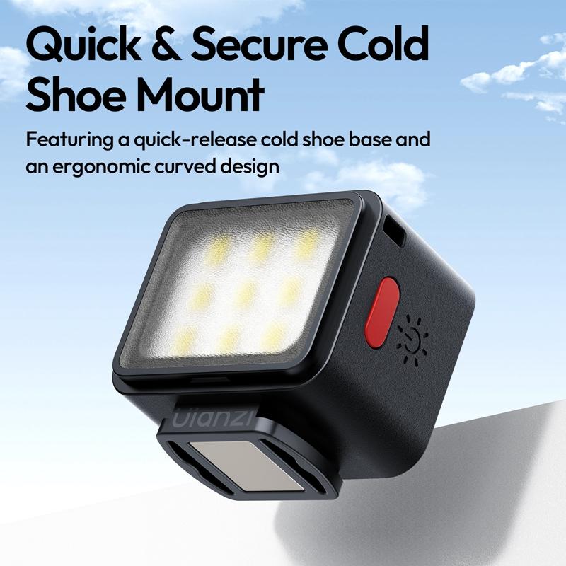 Ulanzi DG01 Mini Cube Light Magnetic LED Light 5600K Quick Release Cold Shoe Mount for Tripod Action Camera Selfie Vlog Video