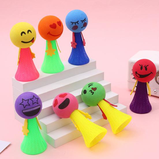 10Pcs Spring Jumping Man Toy Press Kids Bouncing Cartoon Expression Ball