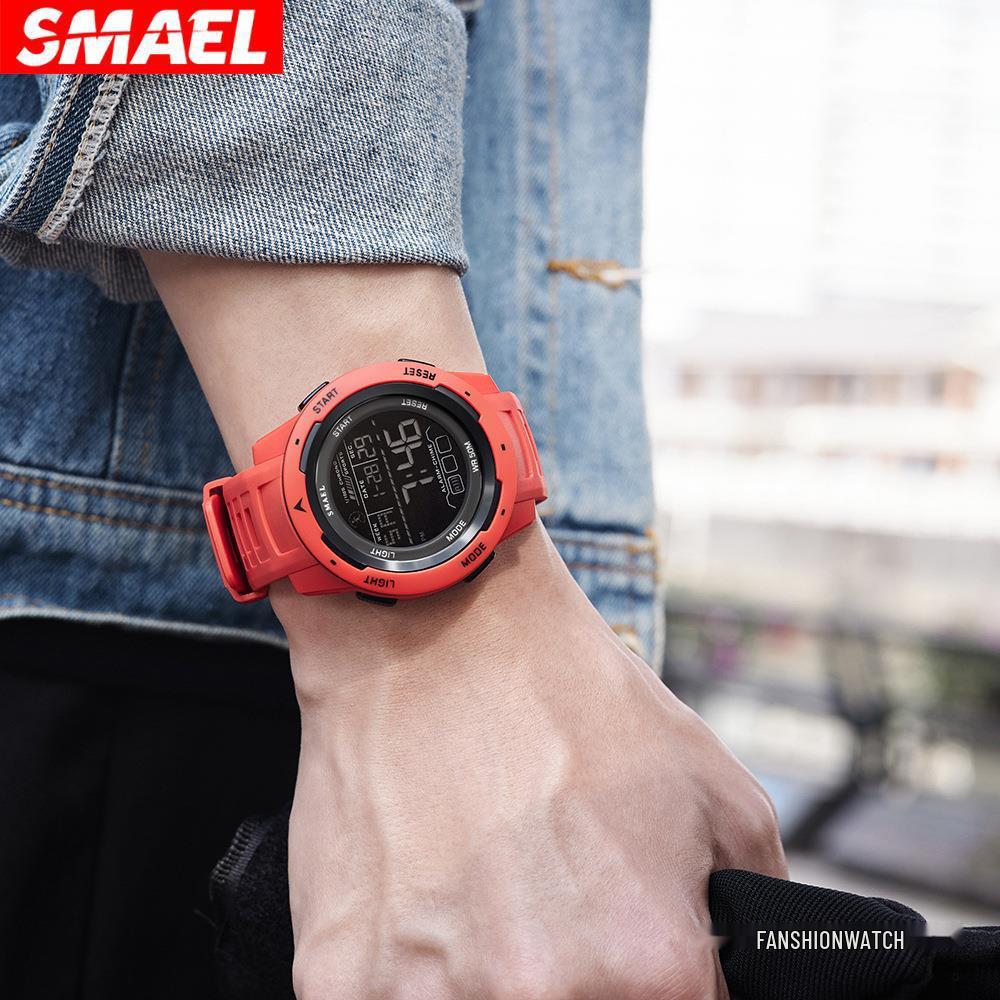 SMAEL Men's Outdoor Sports LED Watch - Waterproof, Multifunctional with Night Light