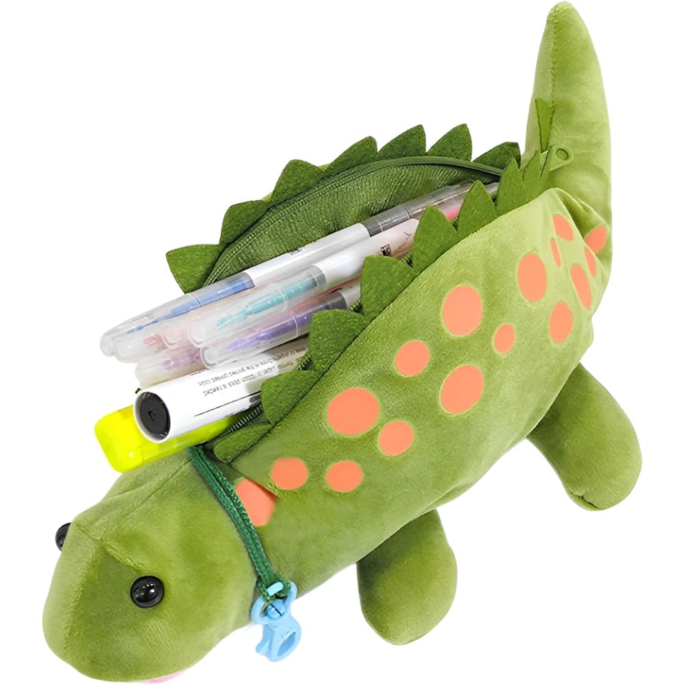 [Snughom] Dinosaur, Large Capacity, 33cm, Perfect for Organizing Student Stationery, Fluffy, Shor...