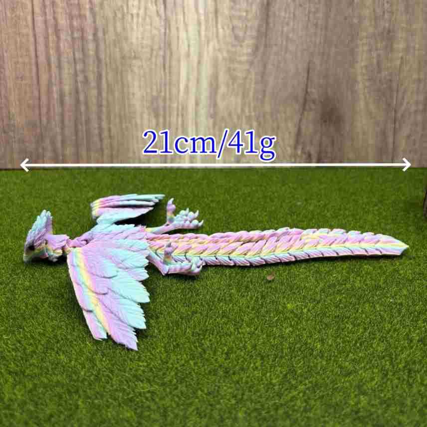 3D Printing Candy-Colour Phoenix Toy Flexible Joints Movable Wing Can Be Unfolded Desktop Small Ornament Decor Toy Birthday Gift