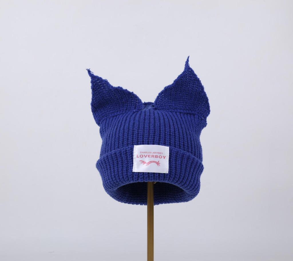Striped Cat Ear Knit Wool Hat: Autumn/Winter Fashion for Couples
