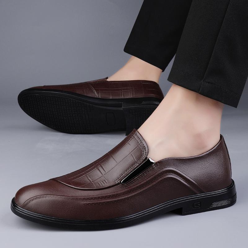 Fashion Classic Men's Genuine Leather Shoes Fashion Genuine Leather Male Business Flat Shoes Breathable Mens Formal Office Working Shoe