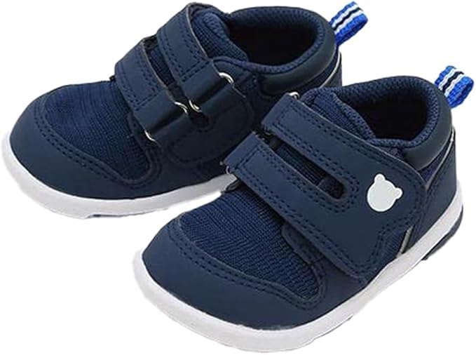 Shimajiro Kodomo Challenge Shoes Size Baby Wide Easy to Wear (Navy, 12.0cm) Sneakers, 2.5E,