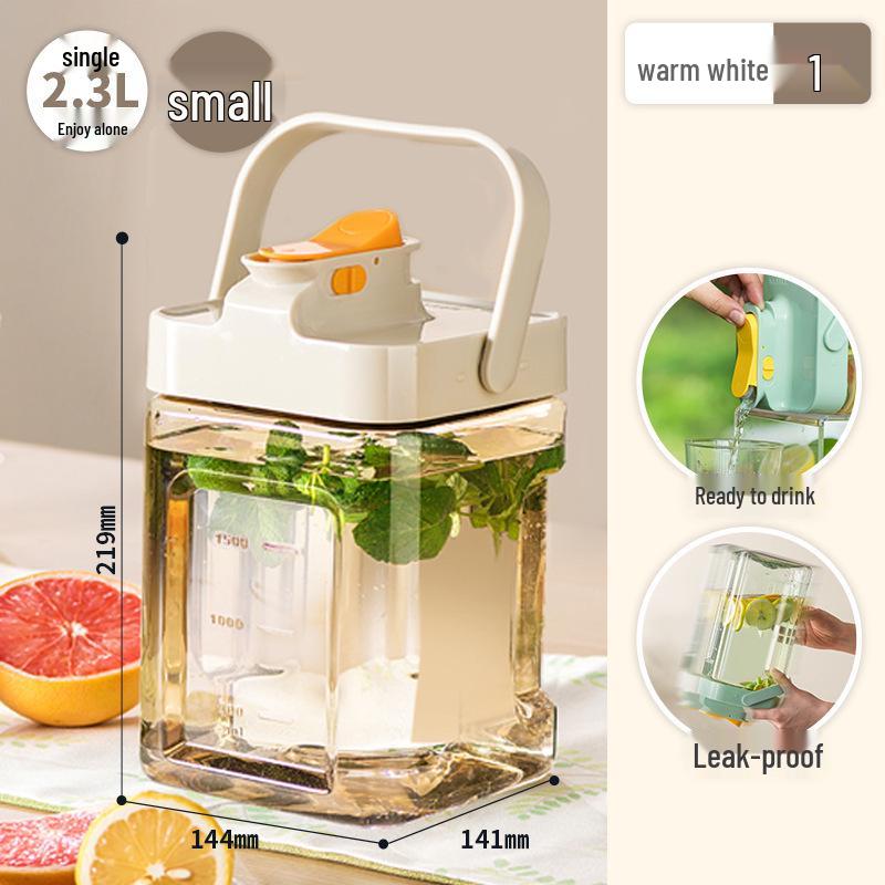 

Large Capacity Cold Beverage Pitcher with Spigot for Cold Brew, Fruit Tea, Juice & Water теплый белый