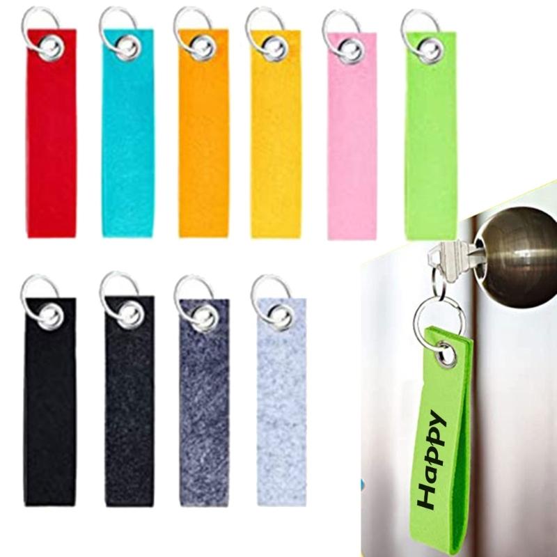 Personlig Färgglad Filt Nyckelring Kreativ DIY Inspiration Nyckelringar Tillbehör Mångsidig Filt Förnödenhet Nyckelring Berlock