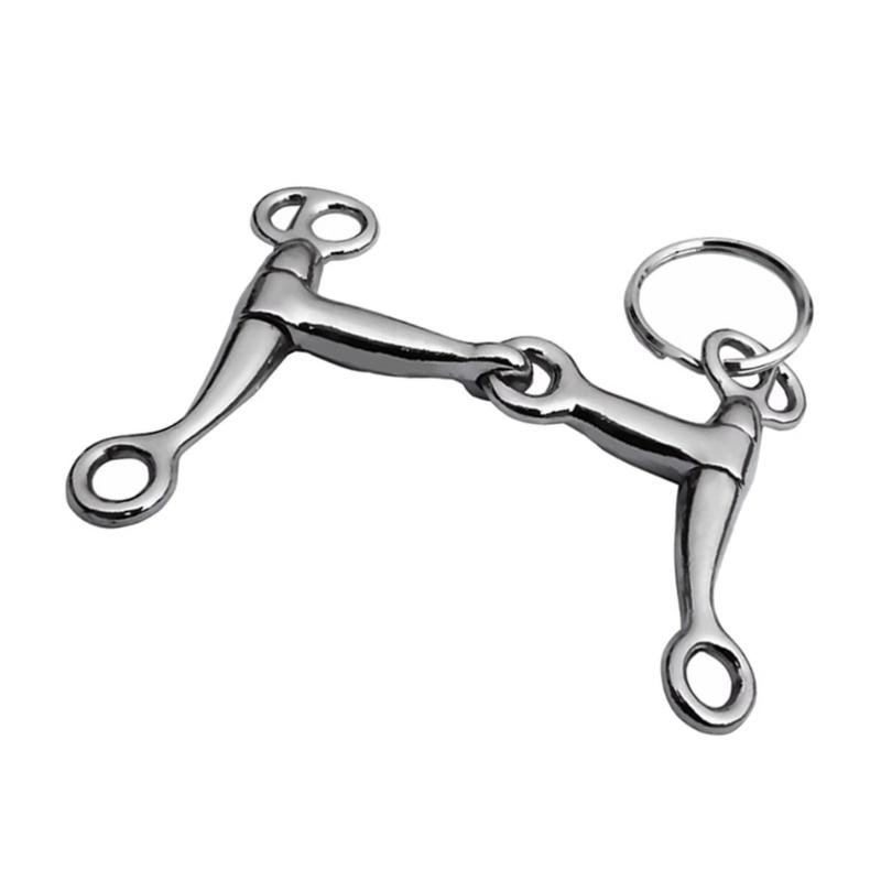 Alloy Horse Bit Charm Keychain Metal Key Ring Pendant Bag Decoration Fashion Backpack Accessory for Men and Women