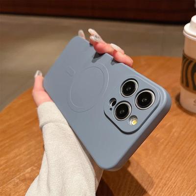For Magsafe Magnetic Wireless Charging Case for iPhone 16 15 14 13 12 11 Pro Max Mini XR XS Soft TPU Liquid Silicone Back Cover