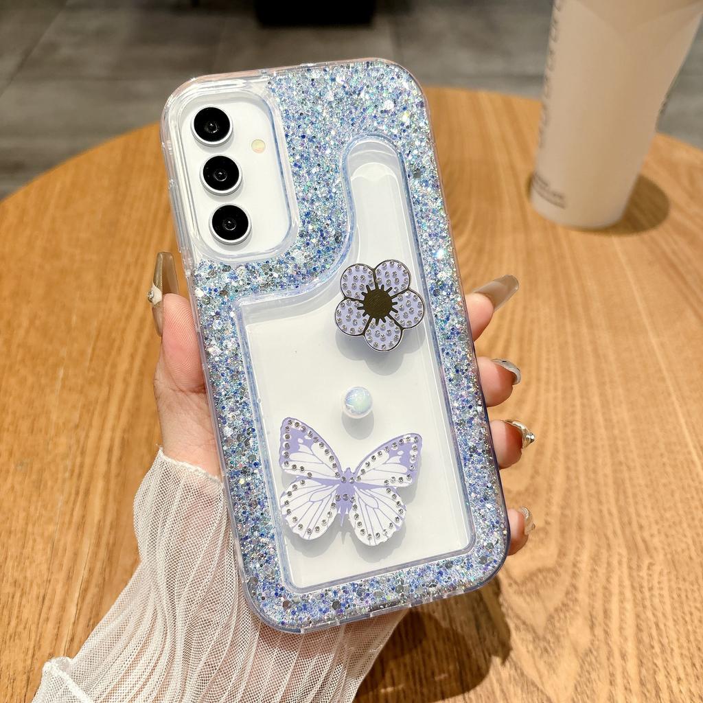 Applicable To Apple 16Promax Butterfly Glitter Mobile Phone Case iPhone12 XSAMX Epoxy Protective Case 14