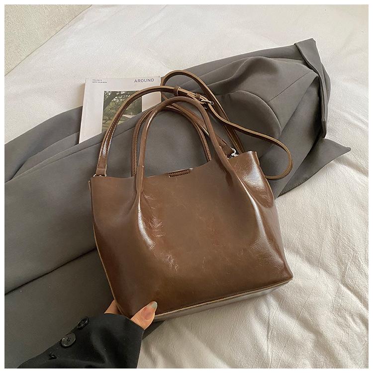 Простая портативная сумка-ведро женская зимняя новая текстурированная высокоценная сумка на плечо подмышку