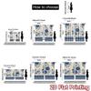 2D FLAT PRINTING 2pcs Curtains (Without Rod) Blue Floral Elegance Minimalist Chic Curtains Prints Light Filtering Curtains Weet
