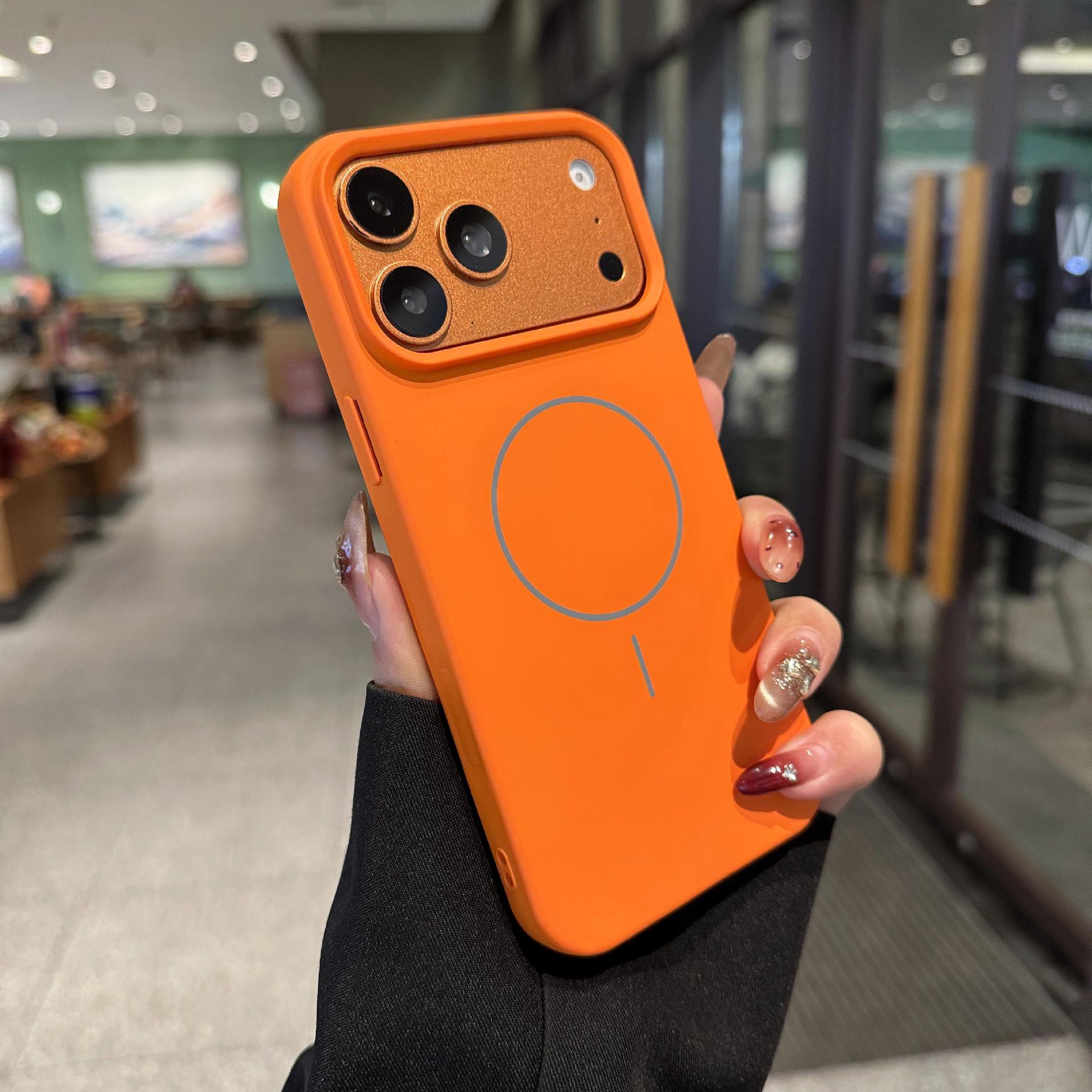 

Drop-Proof Silicone Magnetic Case for Apple 17 Pro Max - Solid Color iPhone 15 Pro Max