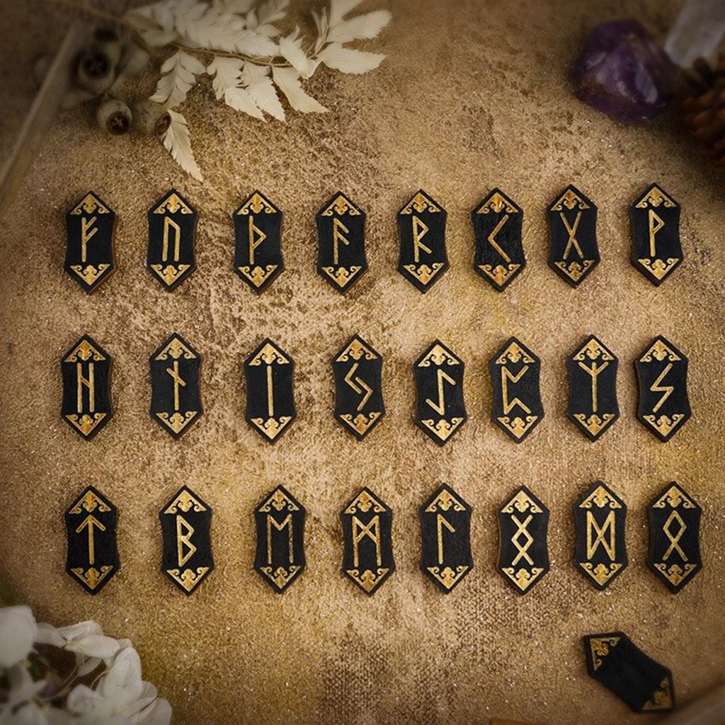 Karty Tarota Wygrawerowane Magiczne Symbole Runy Torba Etui 24szt Karty Run 1szt Pusta Runa Wygrawerowane Karty dla Wglądu i Zabawy